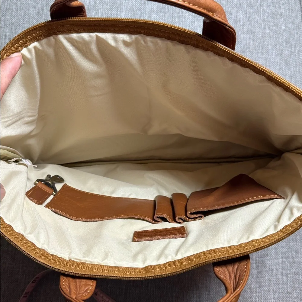 Claire Chase Unisex Saddle Brown Genuine Leather Folio Briefcase Laptop Bag